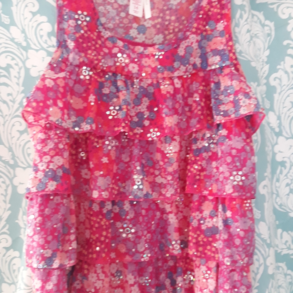 🌞Justice Multi-Glitter Shirt Sz14🤪🤗
